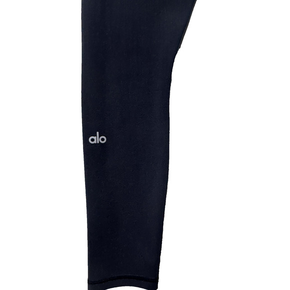 Alo Leggings Womens Small Black High Waist Ripped Moto Yoga Pants Activewear Gym - Picture 7 of 7